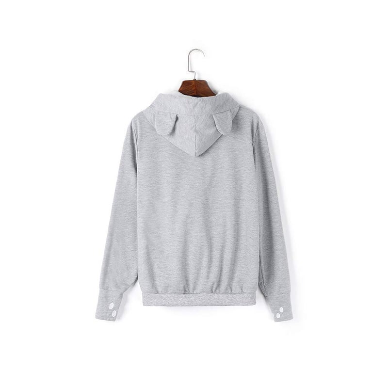 ALYC Unisex Hoodies Pet Holder Cat Dog Large Pouch Carriers Pullover with Cat Printing Sweatshirt (Light Grey- Classic Version, S) - Image 4
